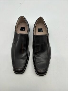 jf j.ferrar Black Leather Slip-On Loafers